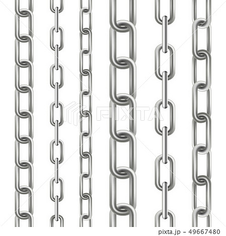 Creative illustration of metallic dangling chain links set isolated on background. Art design 49667480