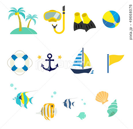 夏の海　アイコンセット 49668076