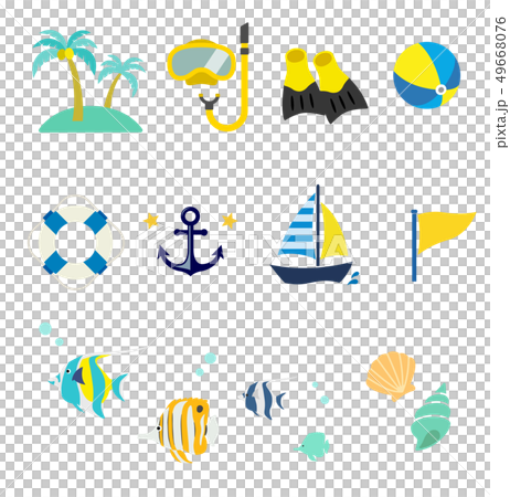 夏の海　アイコンセット 49668076
