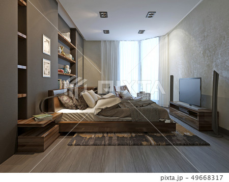 Bedroom interior in modern style Bedroom interior in modern style 49668317