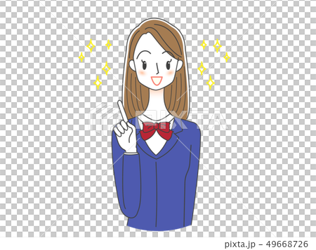女子高生　高校生　イラスト　表情 49668726