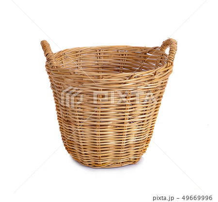 Basket wicker on isolated white background 49669996