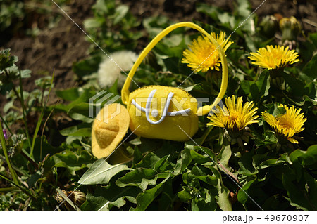 ハンドメイド　かわいい　ミニチュア　幼稚園・保育園かばん　帽子　入園イメージ(102-1） 49670907