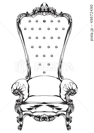 Baroque Armchair Vector Royal Style Decotations のイラスト素材