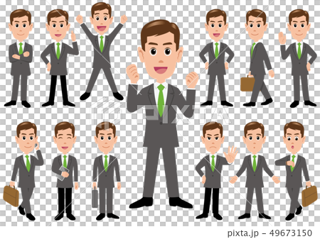 ビジネスマンのイラストセット ビジネスマンのイラストセット 49673150