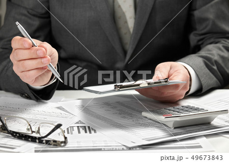 Businessman working in an office. Hands and Businessman working in an office. Hands and 49673843