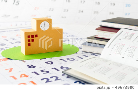 カレンダー　手帳　学校　教育　暦　年　予定 49673980