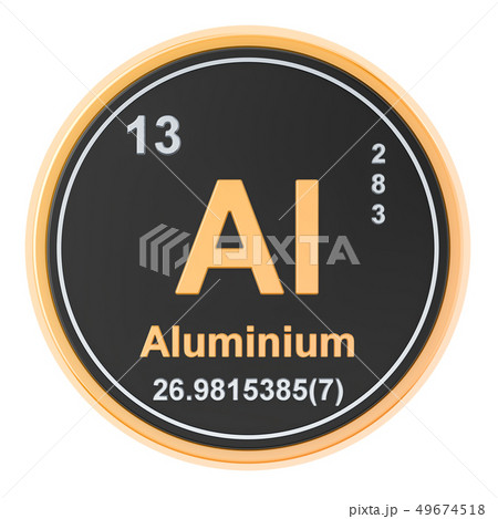Aluminium Al chemical element. 3D rendering 49674518