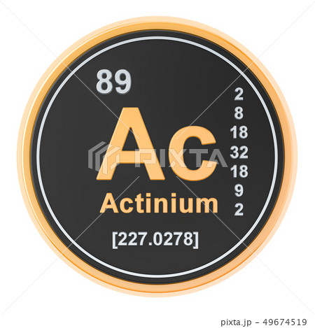 Actinium Ac chemical element. 3D rendering Actinium Ac chemical element. 3D rendering 49674519