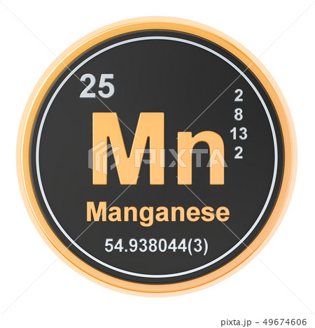Manganese Mn chemical element. 3D rendering Manganese Mn chemical element. 3D rendering 49674606