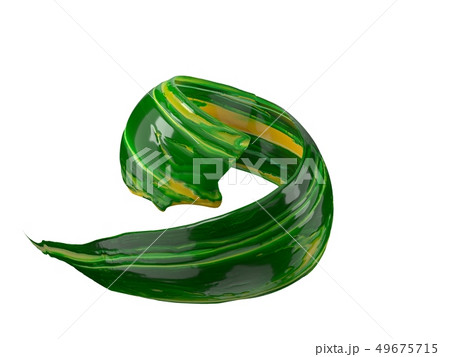green oil paint stroke. flowing in air with rotational movements. 3d illustration green oil paint stroke. flowing in air with rotational movements. 3d illustration 49675715