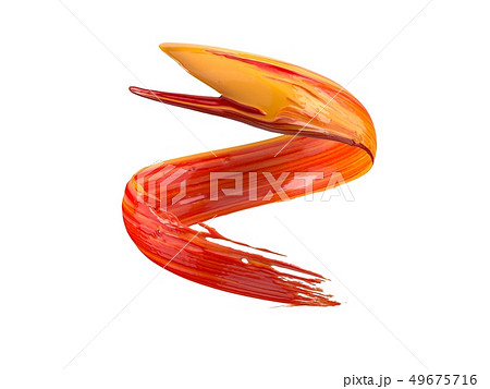red oil paint stroke. flowing in air with rotational movements. 3d illustration red oil paint stroke. flowing in air with rotational movements. 3d illustration 49675716