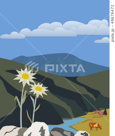 Green mountains landscape 49676472