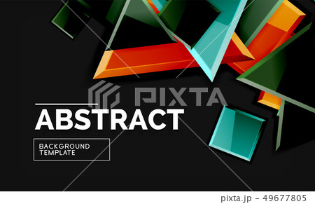 Squares and triangles geometrical background 49677805