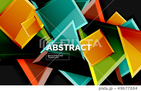 Glossy mosaic style geometric shapes - squares and 49677884