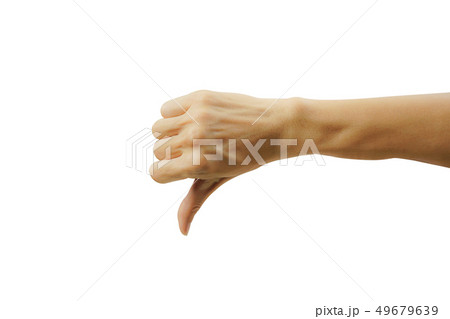 A man hand with thumb down isolated on white. A man hand with thumb down isolated on white. 49679639