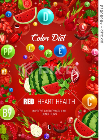 Color diet red healthy food, heart health 49680023
