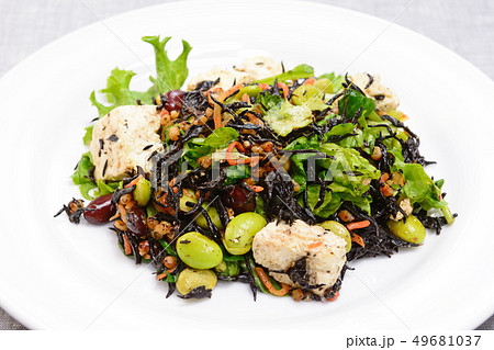 島豆腐とひじきが入った和風サラダ 島豆腐とひじきが入った和風サラダ 49681037