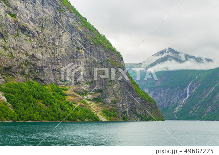 Fjord in Norway - nature and travel background 49682275