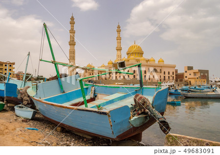 View of the Al Mina Masjid Mosque and its minarets 49683091