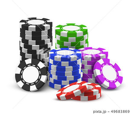 Stack Or Heap For 3d Or Realistic Poker Chips のイラスト素材