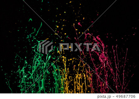 Macro photo of mixed acryl colors on black Macro photo of mixed acryl colors on black 49687706