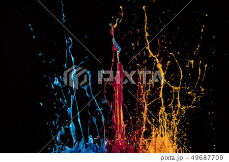 Macro photo of mixed acryl colors on black Macro photo of mixed acryl colors on black 49687709