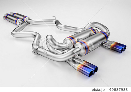 Tuning exhaust system for a sports car. Car...のイラスト素材