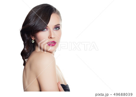 Young perfect model isolated on white background. 49688039