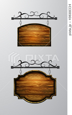 hanging, wooden Board vector, wooden object for text. hanging, wooden Board vector, wooden object for text. 49688334