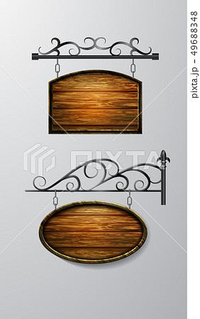 hanging, wooden Board vector, wooden object for text. hanging, wooden Board vector, wooden object for text. 49688348