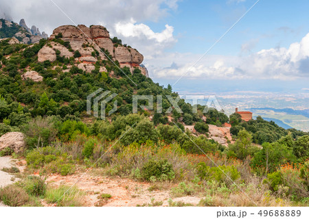 Breathtaking view to Montserrat mountain range on Breathtaking view to Montserrat mountain range on 49688889