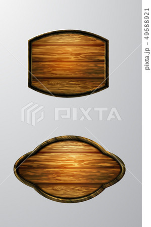 Vector realistic illustration of wooden signboard 49688921