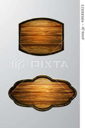 Vector realistic illustration of wooden signboard 49688923