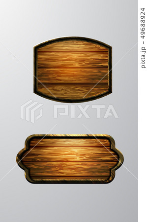 Vector realistic illustration of wooden signboard 49688924