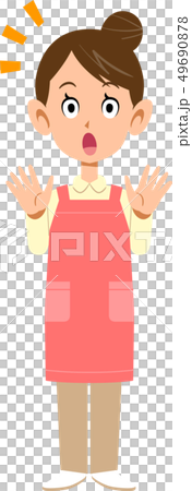 Woman with surprised apron Woman with surprised apron 49690878