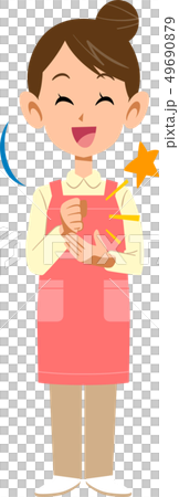 The woman who attached the apron to be convinced The woman who attached the apron to be convinced 49690879