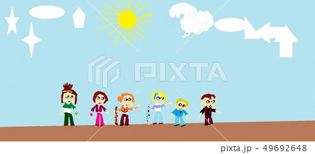 Children Drawing The Child Drew Different のイラスト素材