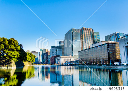 東京 皇居の濠と城壁 桜田濠 49693513