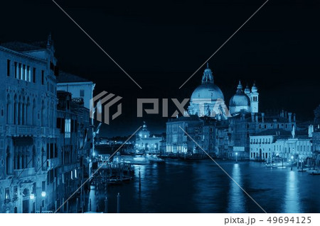 Venice Grand Canal viewed at night Venice Grand Canal viewed at night 49694125