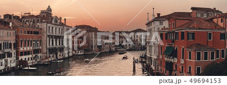 Venice grand canal sunset 49694153