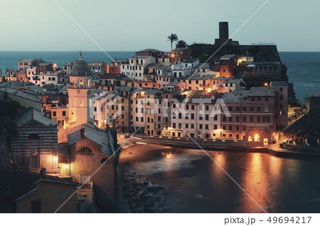Vernazza at night in Cinque Terre Vernazza at night in Cinque Terre 49694217