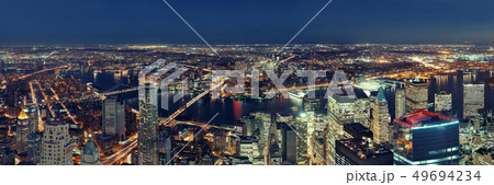 New York City downtown at night 49694234