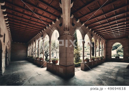 Montserrat monastery walkway Montserrat monastery walkway 49694638