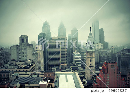 Philadelphia city rooftop 49695327