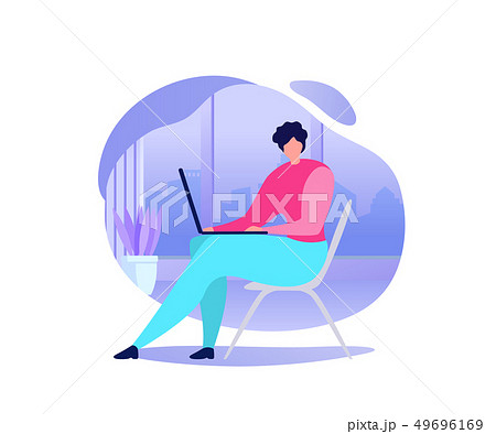 Distant Education in Internet Flat Vector Concept 49696169