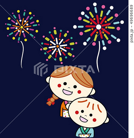 花火大会(女の子と男の子) 花火大会(女の子と男の子) 49696689