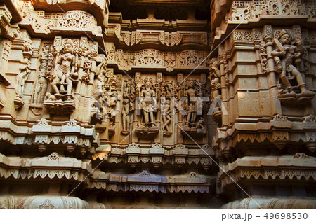 Beautifully carved idols, Jain Temple, Jaisalmer Beautifully carved idols, Jain Temple, Jaisalmer 49698530