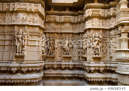 Beautifully carved idols, Jain Temple, Jaisalmer 49698545