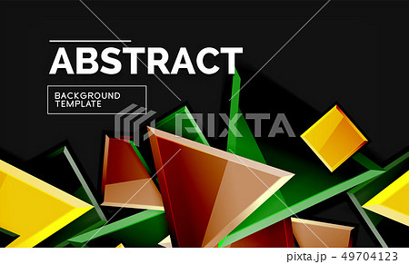 Glossy mosaic style geometric shapes - squares and 49704123